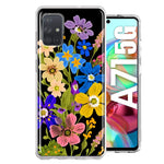 Samsung Galaxy A71 5G Blue Yellow Vintage Spring Wild Flowers Floral Hybrid Protective Phone Case Cover