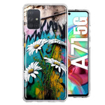 Samsung Galaxy A71 4G White Daisies Graffiti Wall Art Painting Hybrid Protective Phone Case Cover