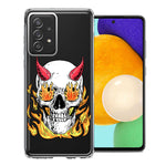 Samsung Galaxy A72 Flamming Devil Skull Design Double Layer Phone Case Cover