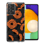 Samsung Galaxy A72 Orange Chrysanthemum Flowers Design Double Layer Phone Case Cover