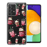 Samsung Galaxy A72 Coffee Lover Valentine's Hearts Pink Drink Latte Double Layer Phone Case Cover