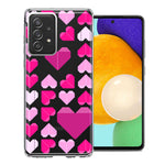 Samsung Galaxy A72 Pink Purple Origami Valentine's Day Polkadot Hearts Design Double Layer Phone Case Cover