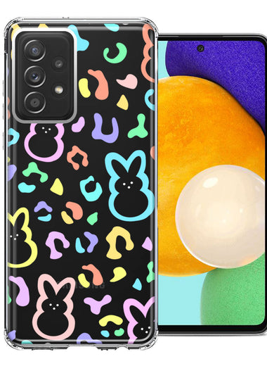 Samsung Galaxy A72 Leopard Easter Bunny Candy Colorful Rainbow Double Layer Phone Case Cover