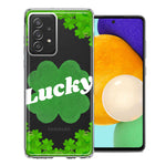 Samsung Galaxy A72 Lucky St Patrick's Day Shamrock Green Clovers Double Layer Phone Case Cover