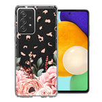 For Samsung Galaxy A72 Classy Blush Peach Peony Rose Flowers Leopard Phone Case Cover