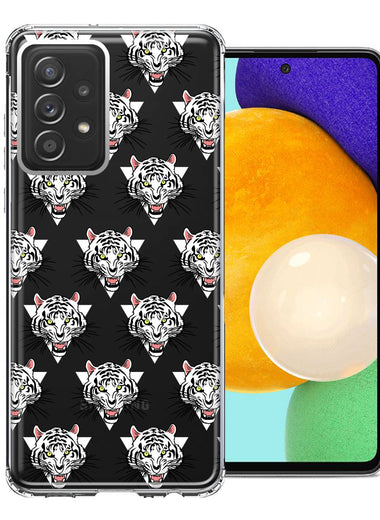 Samsung Galaxy A72 Fierce Tiger Polkadots Design Double Layer Phone Case Cover