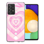 Samsung Galaxy A72 Pink Gem Hearts Design Double Layer Phone Case Cover