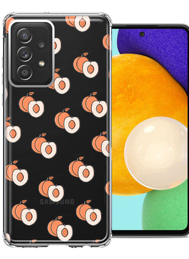 Samsung Galaxy A72 Polka Dot Peaches Design Double Layer Phone Case Cover