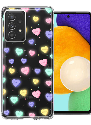 Samsung Galaxy A72 Valentine's Day Heart Candies Polkadots Design Double Layer Phone Case Cover