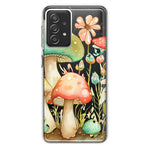 Samsung Galaxy A72 Fairytale Watercolor Mushrooms Pastel Spring Flowers Floral Hybrid Protective Phone Case Cover