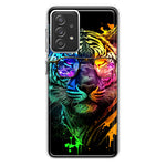 Samsung Galaxy A72 Neon Rainbow Swag Tiger Hybrid Protective Phone Case Cover