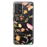 Samsung Galaxy A72 Peach Meadow Wildflowers Butterflies Bees Watercolor Floral Hybrid Protective Phone Case Cover