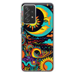 Samsung Galaxy A72 Neon Rainbow Psychedelic Indie Hippie Indie Moon Hybrid Protective Phone Case Cover