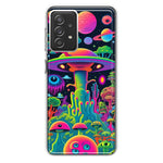 Samsung Galaxy A72 Neon Rainbow Psychedelic UFO Alien Planet Hybrid Protective Phone Case Cover