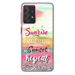 Samsung Galaxy A72 Summer Brush Strokes Sunrise Sunburn Sunset Repeat Hybrid Protective Phone Case Cover