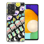 Samsung Galaxy A72 70's Yin Yang Hippie Happy Peace Stars Design Double Layer Phone Case Cover