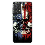 Samsung Galaxy A72 American USA Flag Skulls Blue Red Double Layer Phone Case Cover