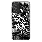 Samsung Galaxy A72 Black White Urban Graffiti Hybrid Protective Phone Case Cover