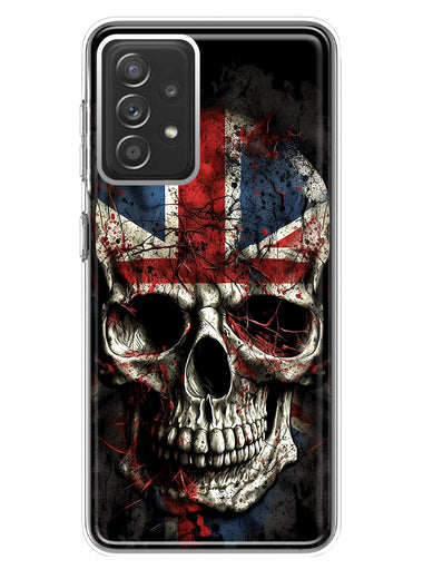 Samsung Galaxy A72 British UK Flag Skull Hybrid Protective Phone Case Cover
