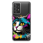 Samsung Galaxy A72 Cool Cat Oil Paint Pop Art Hybrid Protective Phone Case Cover