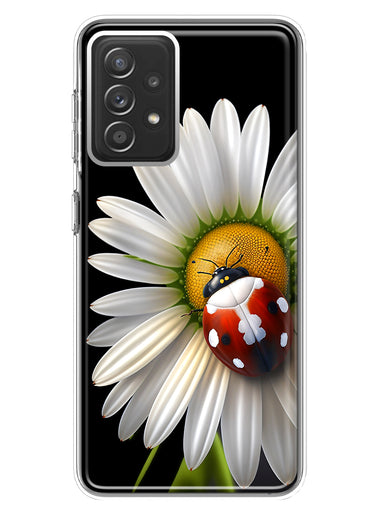 Samsung Galaxy A72 Cute White Daisy Red Ladybug Double Layer Phone Case Cover