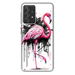 Samsung Galaxy A72 Pink Flamingo Painting Graffiti Hybrid Protective Phone Case Cover