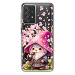 Samsung Galaxy A72 Cute Pink Cherry Blossom Gnome Spring Floral Flowers Double Layer Phone Case Cover