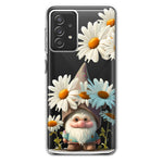 Samsung Galaxy A72 Cute Gnome White Daisy Flowers Floral Hybrid Protective Phone Case Cover