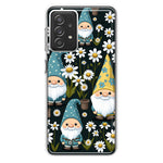 Samsung Galaxy A72 Cute White Daisies Gnomes Flowers Floral Double Layer Phone Case Cover