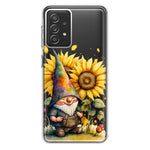 Samsung Galaxy A72 Cute Gnome Sunflowers Clear Hybrid Protective Phone Case Cover