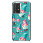 Samsung Galaxy A72 Turquoise Pink Hearts Gnomes Hybrid Protective Phone Case Cover