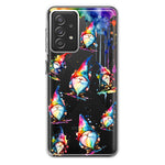 Samsung Galaxy A72 Neon Water Painting Colorful Splash Gnomes Hybrid Protective Phone Case Cover