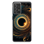 Samsung Galaxy A72 Mandala Geometry Abstract Eclipse Pattern Hybrid Protective Phone Case Cover