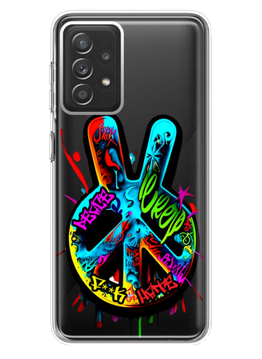 Samsung Galaxy A72 Peace Graffiti Painting Art Hybrid Protective Phone Case Cover
