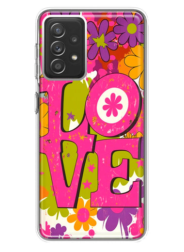 Samsung Galaxy A72 Pink Daisy Love Graffiti Painting Art Hybrid Protective Phone Case Cover