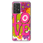 Samsung Galaxy A72 Pink Daisy Love Graffiti Painting Art Hybrid Protective Phone Case Cover