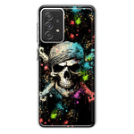 Samsung Galaxy A72 Fantasy Paint Splash Pirate Skull Hybrid Protective Phone Case Cover