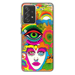 Samsung Galaxy A72 Neon Rainbow Psychedelic Trippy Hippie DaydreamHybrid Protective Phone Case Cover