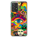 Samsung Galaxy A72 Neon Rainbow Psychedelic Trippy Hippie Multiple Eyes Hybrid Protective Phone Case Cover