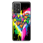 Samsung Galaxy A72 Colorful Rainbow Hearts Love Graffiti Painting Hybrid Protective Phone Case Cover