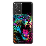 Samsung Galaxy A72 Neon Rainbow Glow Colorful Leopard Hybrid Protective Phone Case Cover