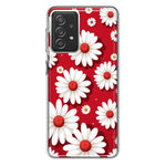 Samsung Galaxy A72 Cute White Red Daisies Polkadots Double Layer Phone Case Cover