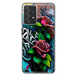 Samsung Galaxy A72 Red Roses Graffiti Painting Art Hybrid Protective Phone Case Cover