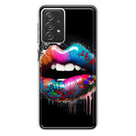 Samsung Galaxy A72 Colorful Lip Graffiti Painting Art Hybrid Protective Phone Case Cover