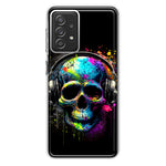 Samsung Galaxy A72 Fantasy Skull Headphone Colorful Pop Art Hybrid Protective Phone Case Cover