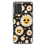 Samsung Galaxy A72 Cute Smiley Face White Daisies Double Layer Phone Case Cover