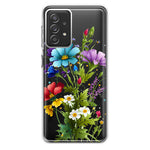 Samsung Galaxy A72 Purple Yellow Red Spring Flowers Floral Hybrid Protective Phone Case Cover