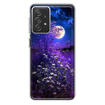 Samsung Galaxy A72 Spring Moon Night Lavender Flowers Floral Hybrid Protective Phone Case Cover