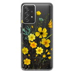 Samsung Galaxy A72 Yellow Summer Flowers Floral Hybrid Protective Phone Case Cover