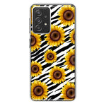 Samsung Galaxy A72 White Zebra Sunflowers Polkadots Double Layer Phone Case Cover